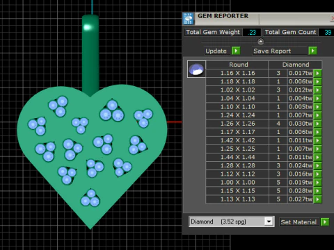 Heart-Shaped Diamond Pendant 3D Print Model