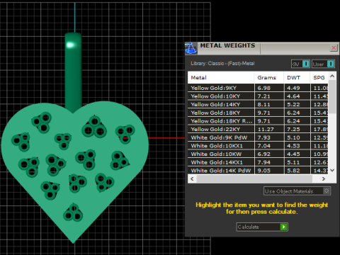 Heart-Shaped Diamond Pendant Model Cetak 3D