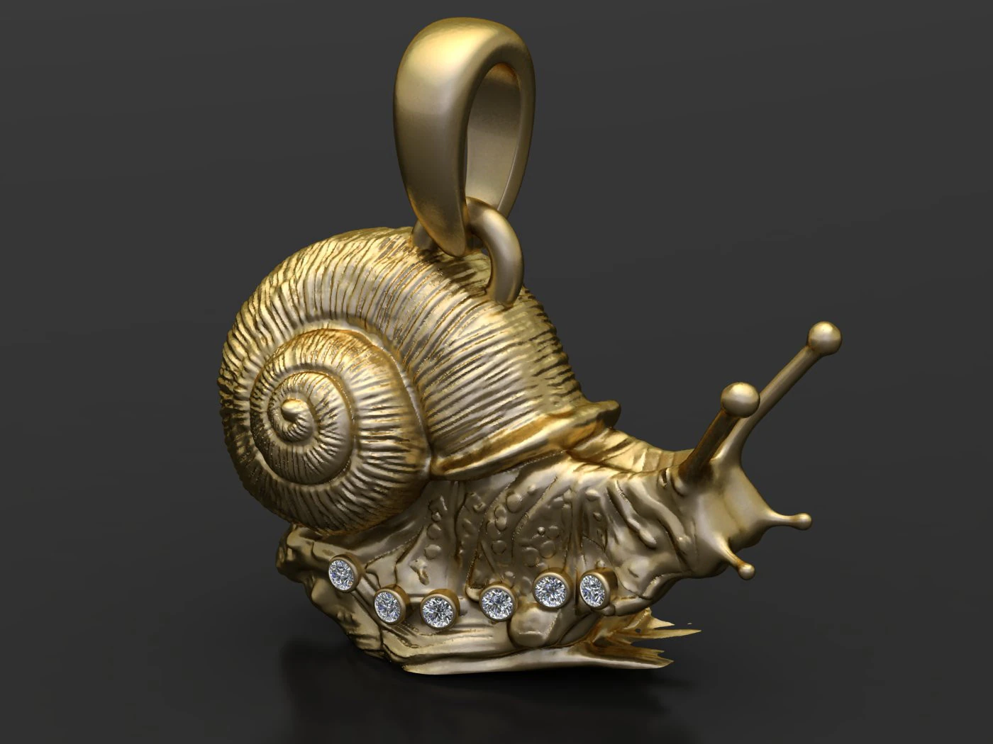 Snail Pendant 3D Print Model .c4d .max .obj .3ds .fbx .stl .blend 