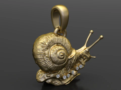 Snail Pendant 3D Print Model