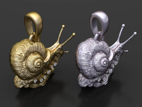Snail Pendant 3D Print Model
