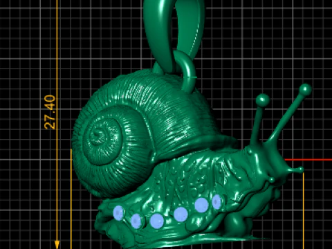Snail Pendant 3D Print Model