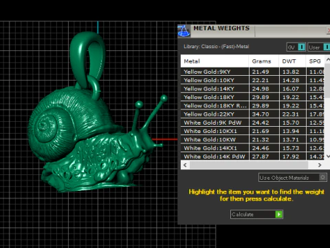 Snail Pendant 3D Print Model