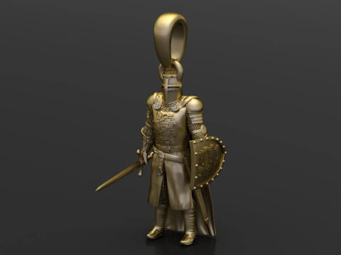 Medieval Knight Pendant 3D Print Model