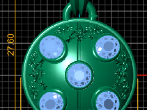 Gold 3D Shield Pendant 3D Print Model
