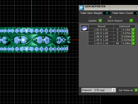 Multi-Row Diamond Ring 3D printmodel