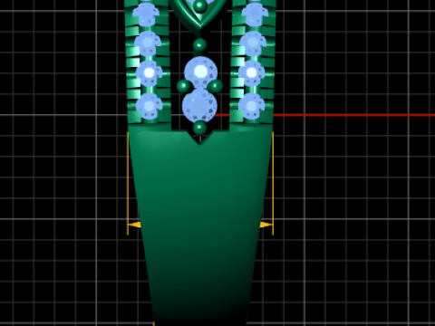 Multi-Row Diamond Ring 3D printmodel
