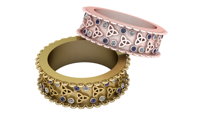 Solitaire Stylish Ring 3D Printable Model 3D Print Model .c4d .max .obj .3ds .fbx .stl .blend