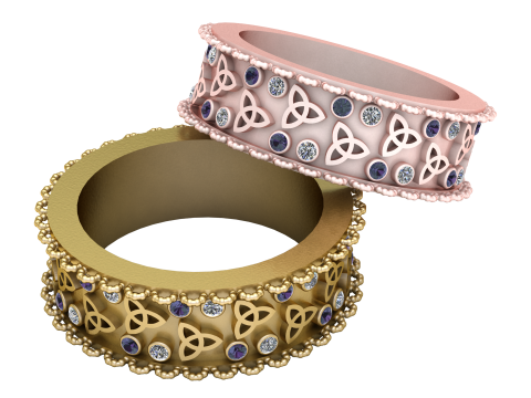 Solitaire Stylish Ring 3D Printable Model 3Dプリントモデル