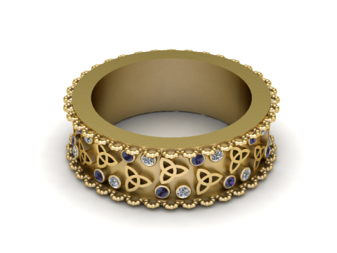 Solitaire Stylish Ring 3D Printable Model 3D Print Model