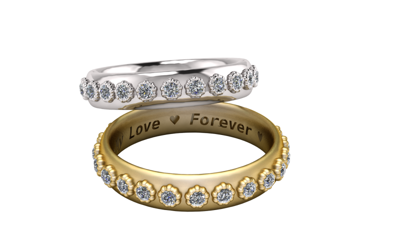 My Love Forever Words Rings 3D Print Model .c4d .max .obj .3ds .fbx .stl .blend 