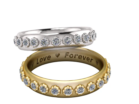 My Love Forever Words Rings 3D Print Model