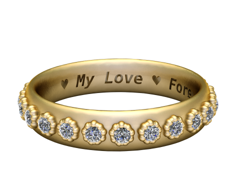 My Love Forever Words Rings 3D Print Model