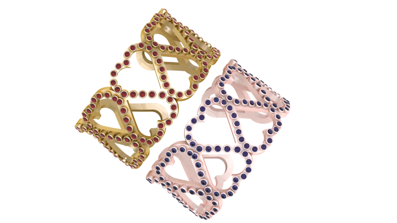 Romantic Heart Ring 3D printmodel .c4d .max .obj .3ds .fbx .stl .blend 