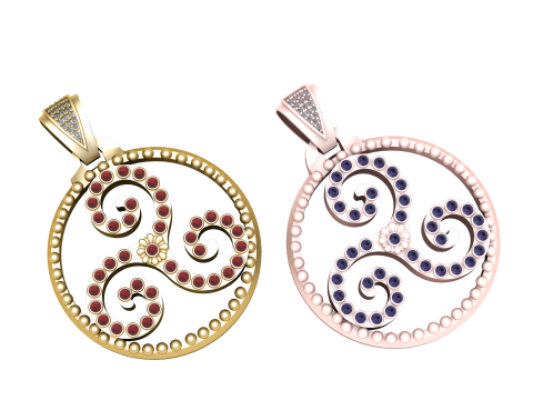 Floral Diamond Pendant 3D प्रिंट मॉडल