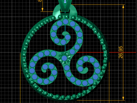 Pendentif Diamant Floral Modèles 3D en vedette