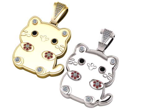 Cute Baby Cat Pendant Modelo de Impressão 3D