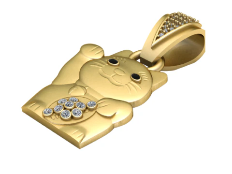 Lucky Cat pendant 3D Print Model