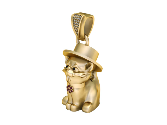 Magic Cat Pendant 3D Print Model .c4d .max .obj .3ds .fbx .stl .blend 