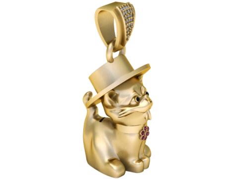 Magic Cat Pendant 3Dプリントモデル