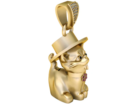Magic Cat Pendant 3D Print Model