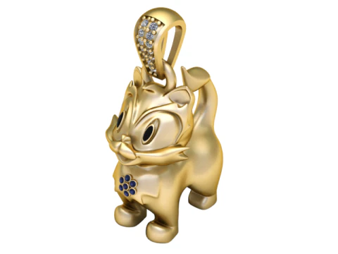 Подвеска с милым котенком 3D Принт Модель