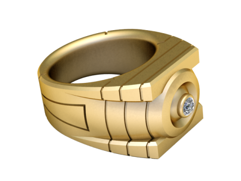 Cincin Amerika Model Cetak 3D