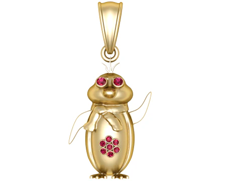 Charmoso pingente de ouro Modelo 3D