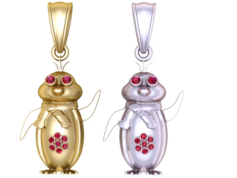 Charming gold pendant 3D Model