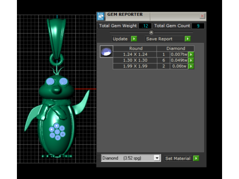 Charming gold pendant 3D 模型
