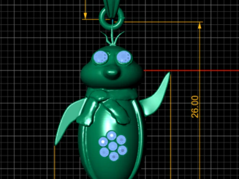 Charming gold pendant 3D Model