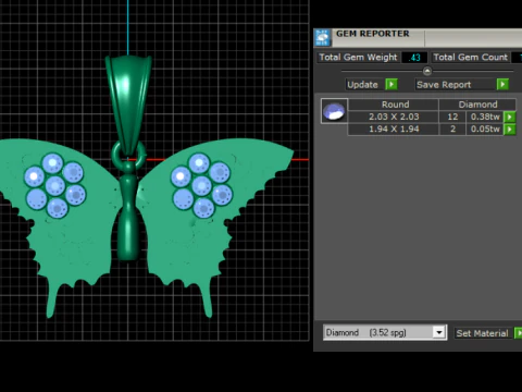 Butterfly pendant 3D Model
