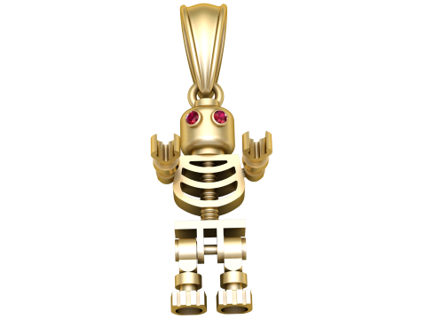 Skeleton-inspired gold pendant 3D 모델