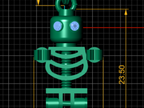 Skeleton-inspired gold pendant 3D Model
