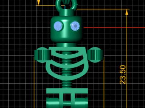 Skeleton-inspired gold pendant 3D Model