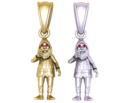 Pendant features a regal king 3D Model