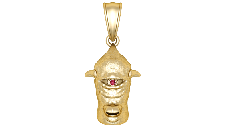 Cyclops head gold pendant 3Dモデル .c4d .max .obj .3ds .fbx .stl .blend