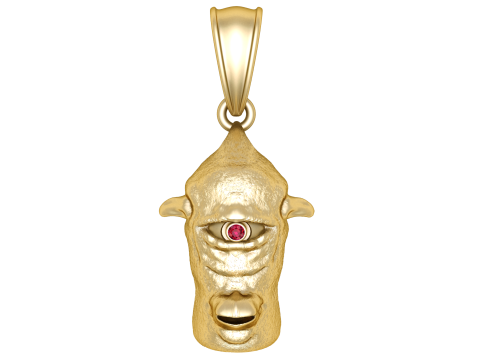 Cyclops head gold pendant 3D Модель