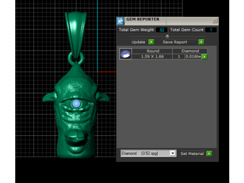 Cyclops head gold pendant 3Dモデル