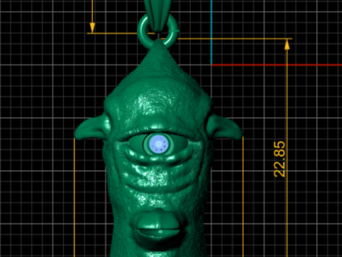 Cyclops head gold pendant 3Dモデル
