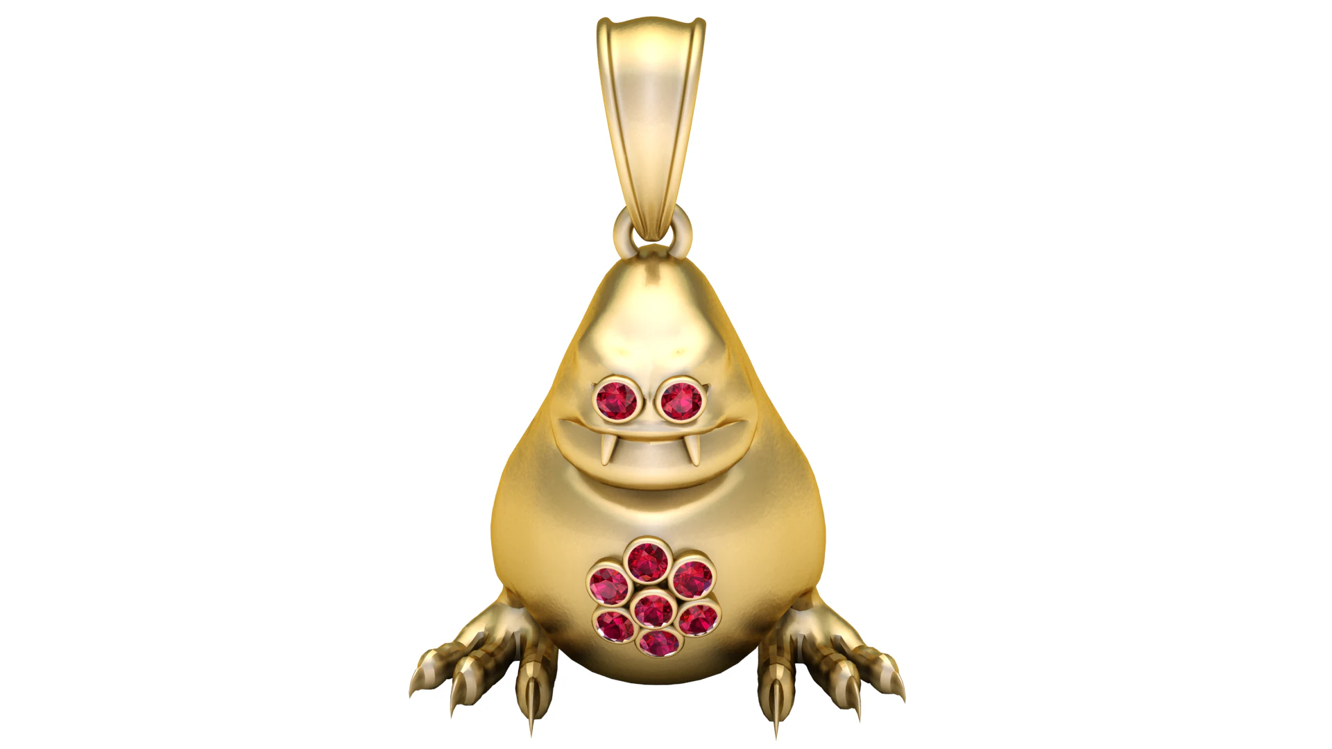Gold monster pendant 3D Model .c4d .max .obj .3ds .fbx .stl .blend 