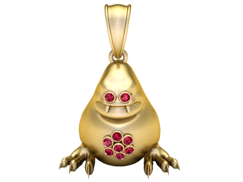 Gold monster pendant 3D Model