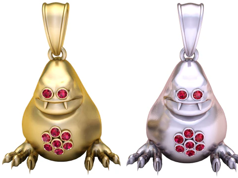 Gold monster pendant 3D Model