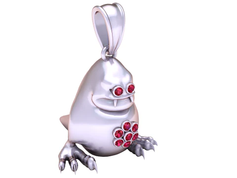 Gold monster pendant 3D Model