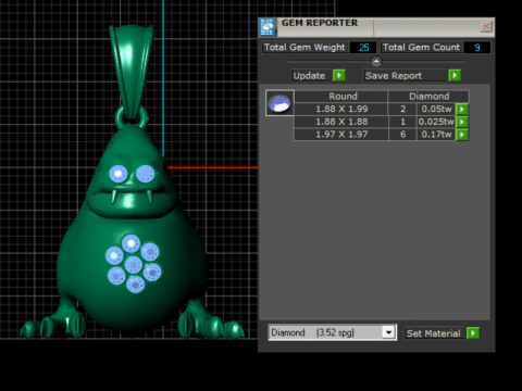 Gold monster pendant 3D Model