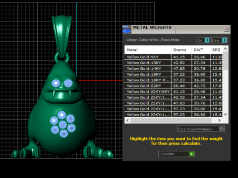 ゴールドモンスターペンダント 3Dモデル