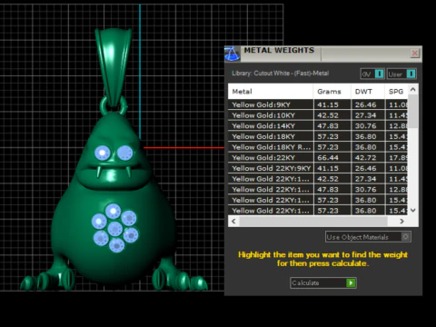 Gold monster pendant 3D Model