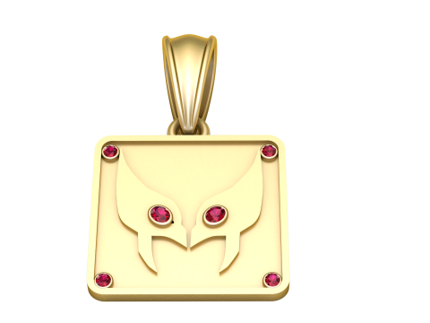 Gold square pendant 3D Model