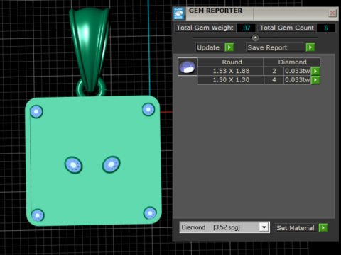 Gold square pendant 3D Модель