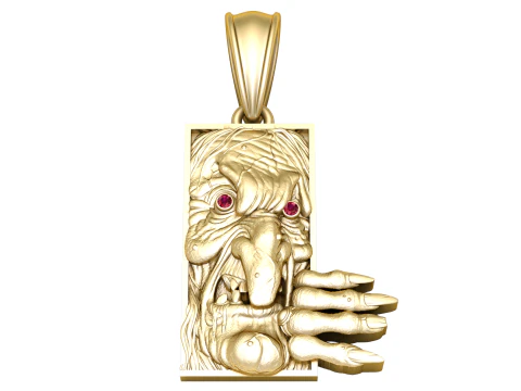 Au&szlig;ergew&ouml;hnlicher Goldanh&auml;nger 3D Modell